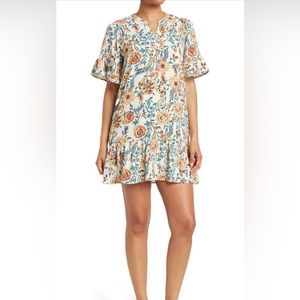 Collective Concepts Ruffle Sleeve Paisley Print Dress - M